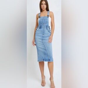 Hidden Women's Denim Skirt Overalls Pixie Size Small NEW